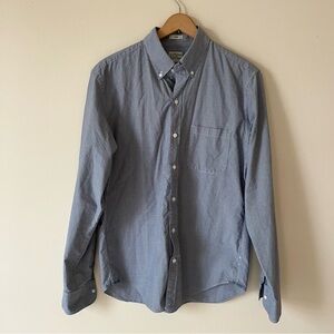 J. Crew Men's Blue Button-Down Shirt Gingham Plaid Size Medium Slim